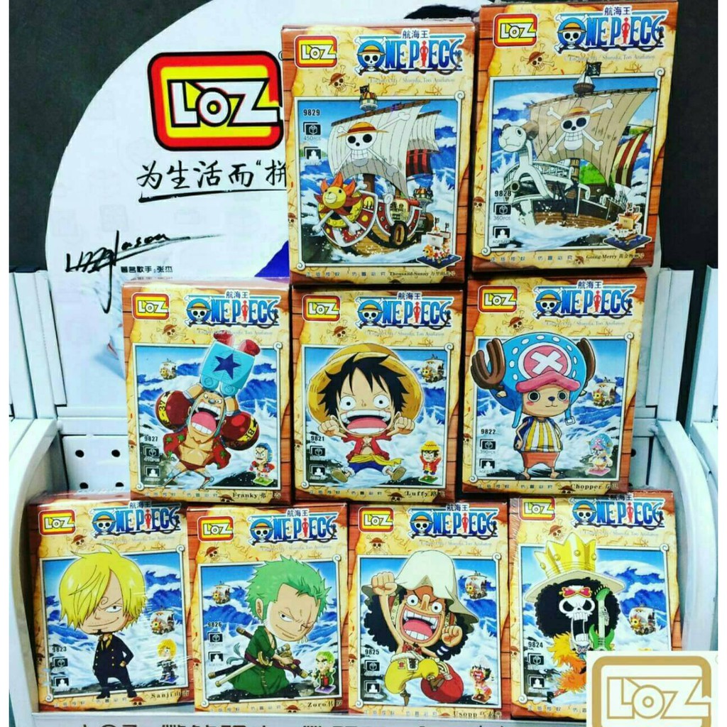 Nano Lego Block Toys LOZ One Piece Complete Set Of 9 Designs With 2 Boats Animation