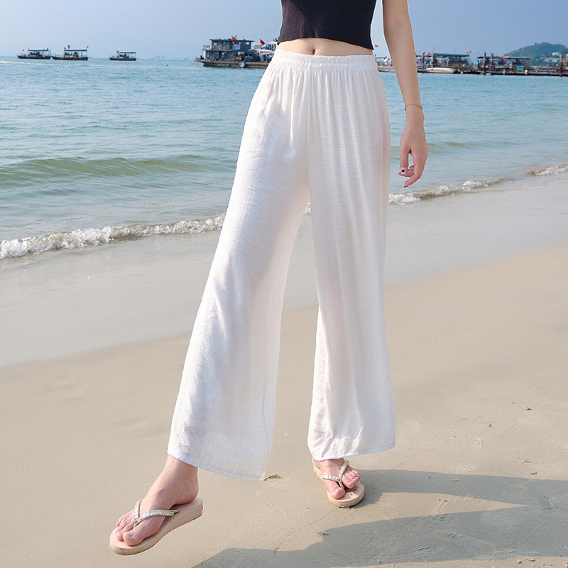 loose white beach pants