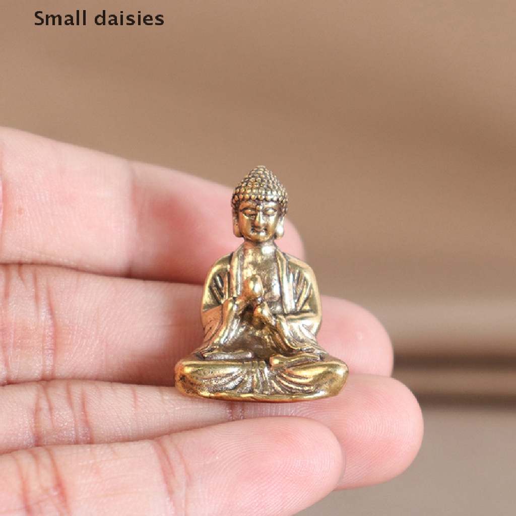 [Small daisies] Mini Solid Copper Sakyamuni Buddha Statue Ornament Miniature Figurines