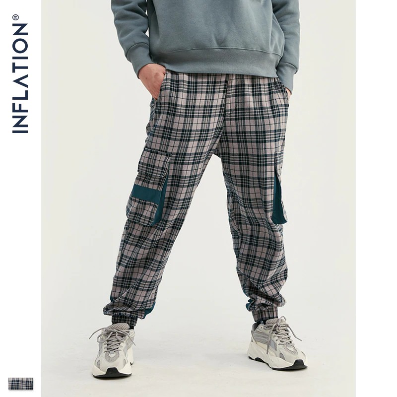 plaid joggers for men