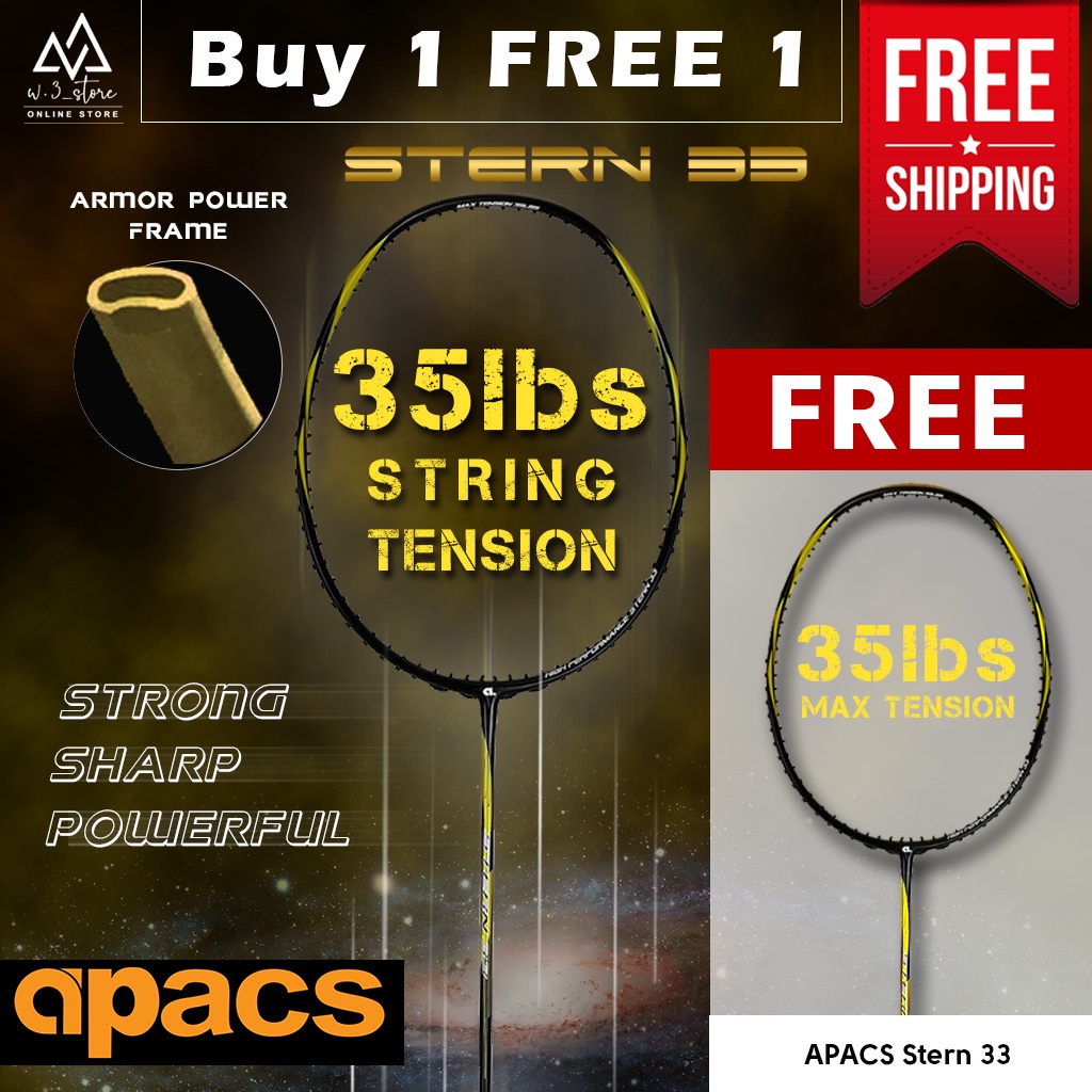 FREE Apacs Stern 33 Racket Apacs Stern 33 4UG2 Exclusive Badminton Racket 