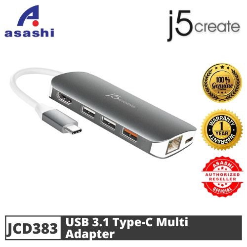 J5Create JCD383 USB 3.1 TypeC Multi Adapter Shopee Malaysia