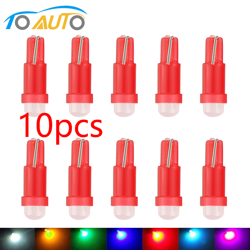 10pcs Mentol T5 Led Bulbs 1SMD Wedge Instrument Dashboard Car Meter LED