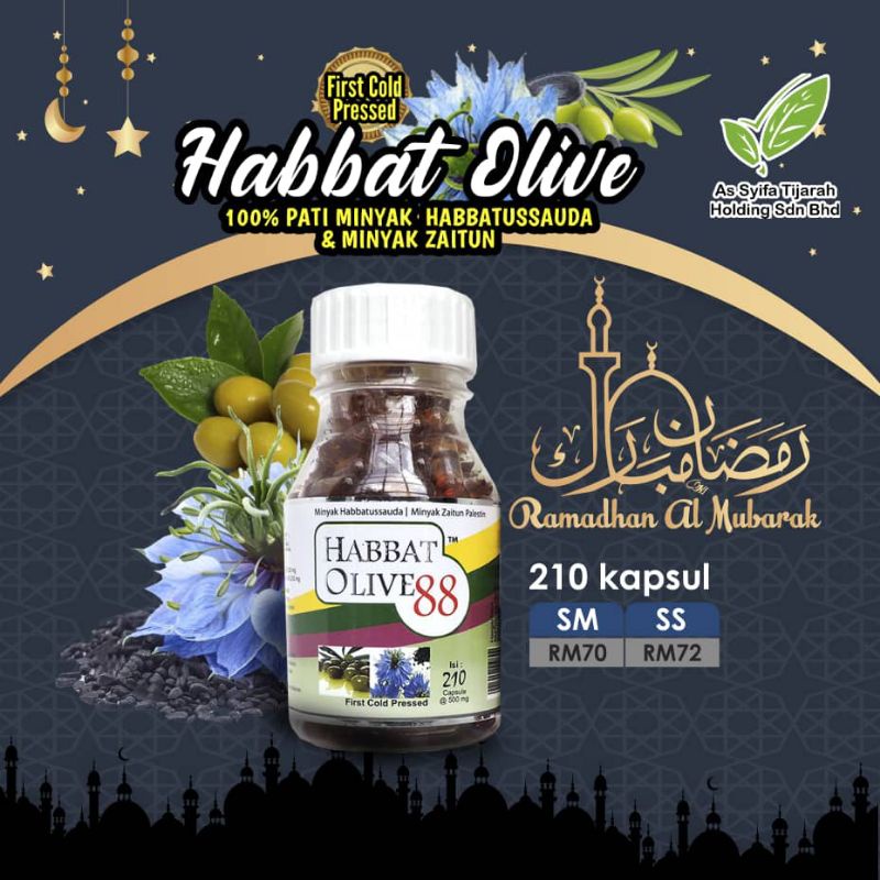 HABBAT OLIVE 88 ( Habbatusauda + minyak zaitun) / 210 kapsul