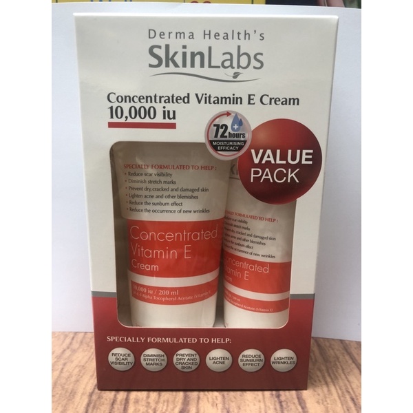 SkinLabs Concentrated Vitamin E Cream 10,000iu (100ml + 200ml) Value