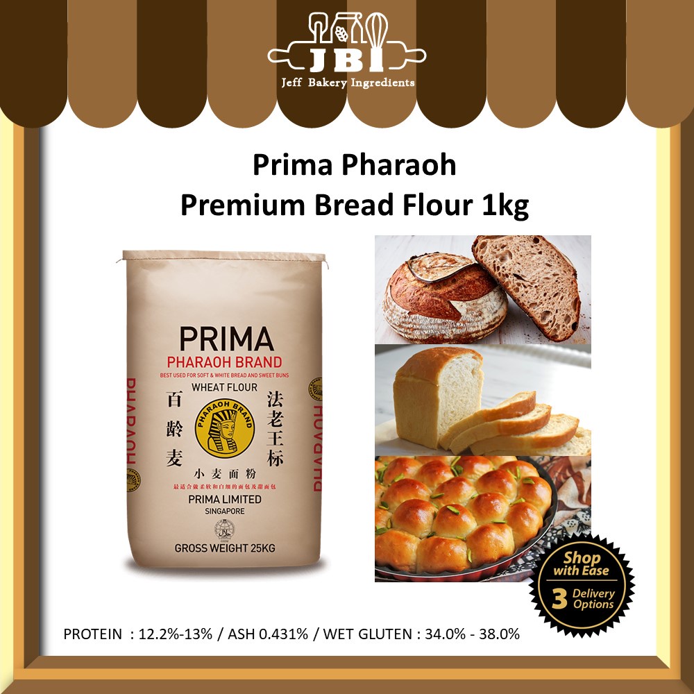[NEW] Prima Pharaoh Premium High Protein Bread Flour / Tepung Roti Premium /  百龄麦法老王高筋面粉