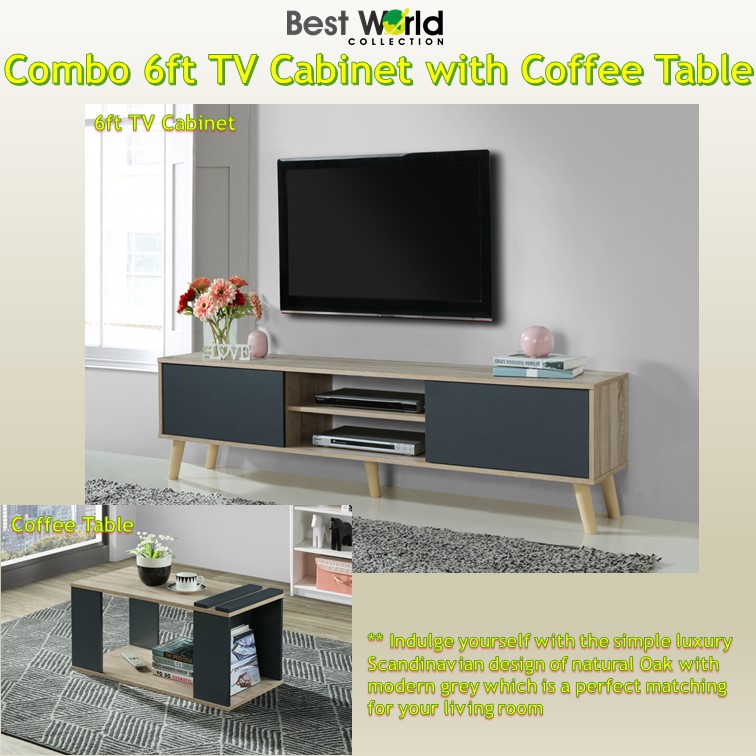Combo Tiigo Tv 8010 6ft Cabinet With, Coffee Table And Tv Unit Combo