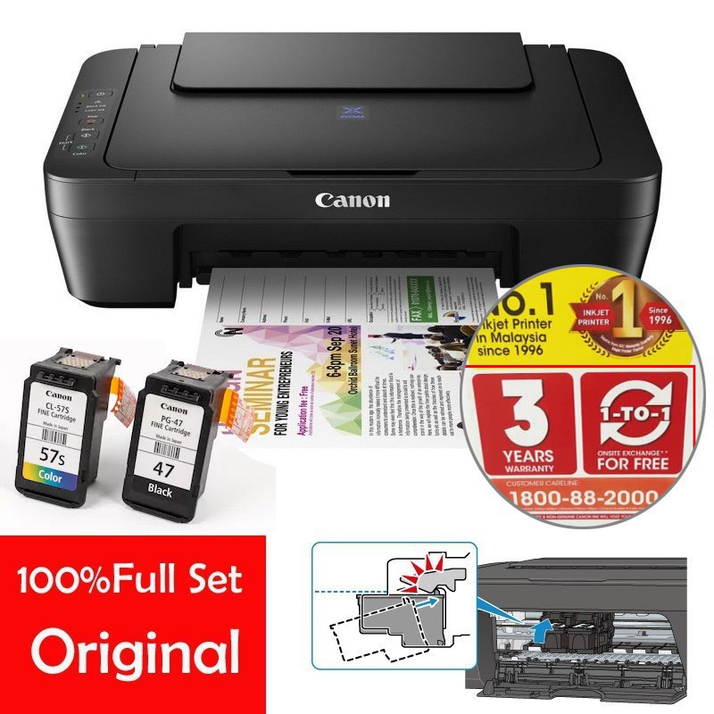 Canon E410 Ink Efficient, Print, Scan, Copy 3 In 1 Printer ...