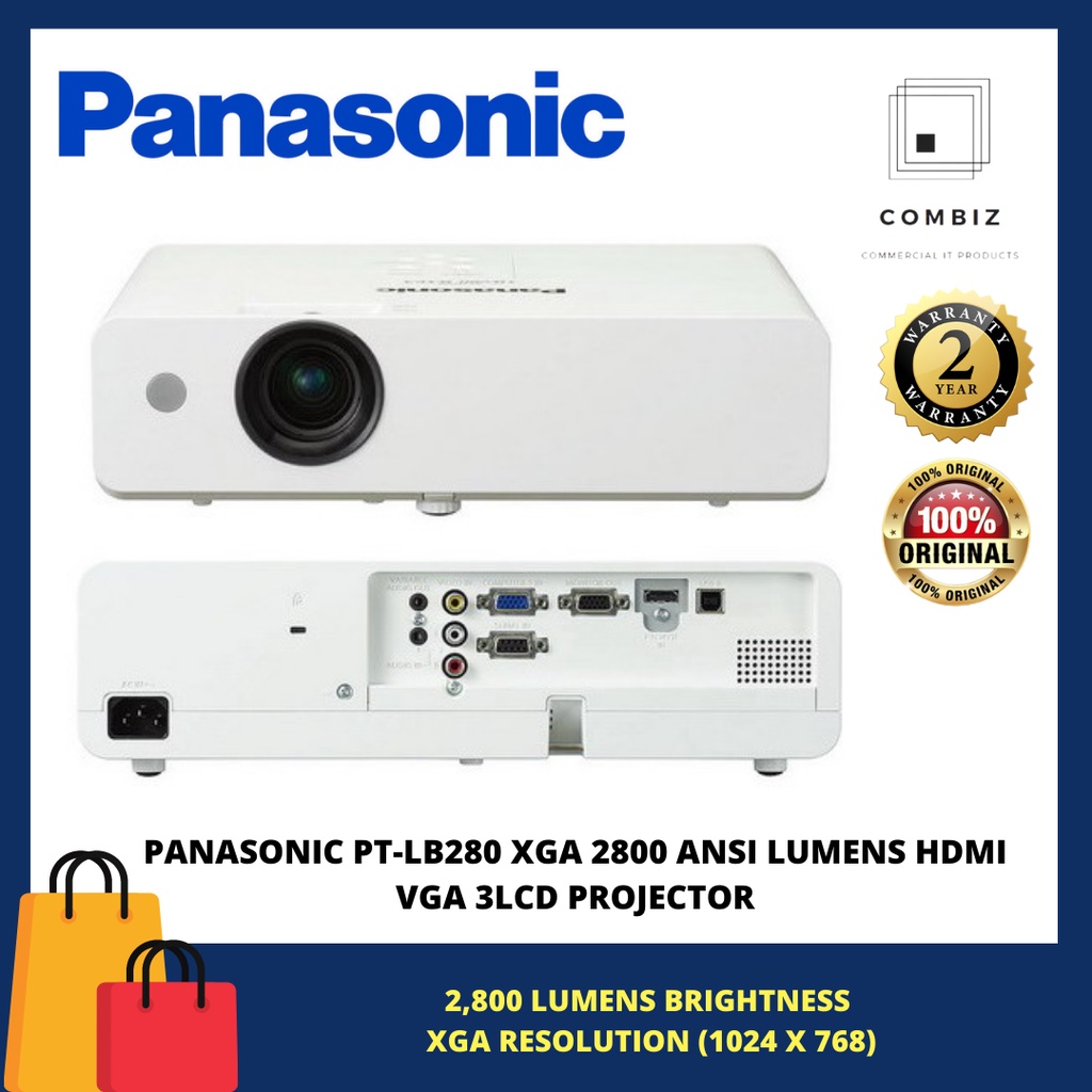 PANASONIC PTLB280 XGA 2800 ANSI LUMENS HDMI VGA 3LCD PROJECTOR Shopee Malaysia