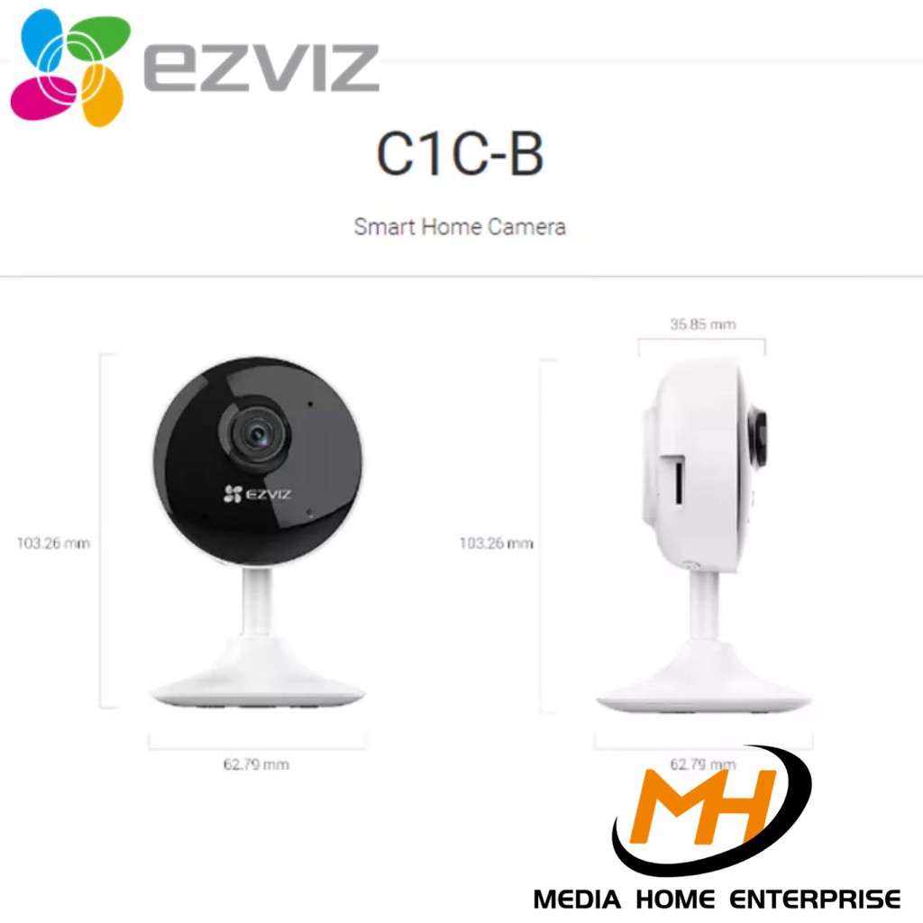 Ezviz C1C-B Indoor Camera - 108 Degree Wide-Angle Lens, 1080p, H.265 ...