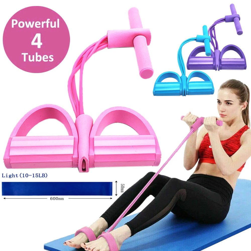 【Ready Stock】GYM Fitness Yoga Sit-up Equipment Pull Up Rope Elastic Band Legged Pedal Resistance Band Yoga Tarik Tali