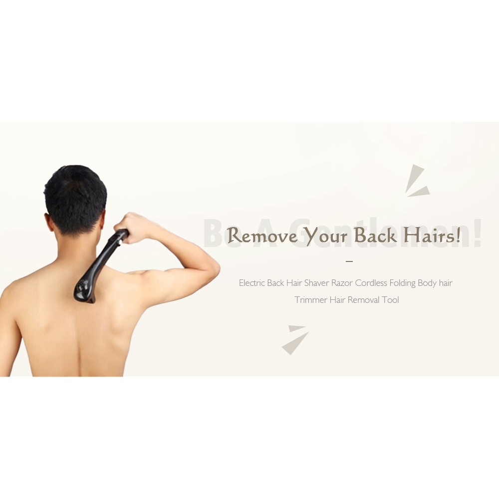 Electric Back Hair Shaver Razor Cordless Folding Body Hair Trimmer