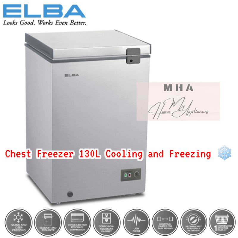 ELBA CHEST FREEZER 130L EFE1310 2IN1 COOLING AND FREEZING Shopee