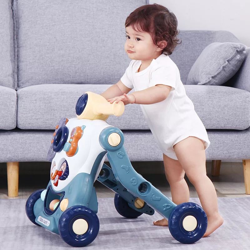 3 In 1 Baby Walker with Wheel Trolley Toy Baby Walker Four Wheels