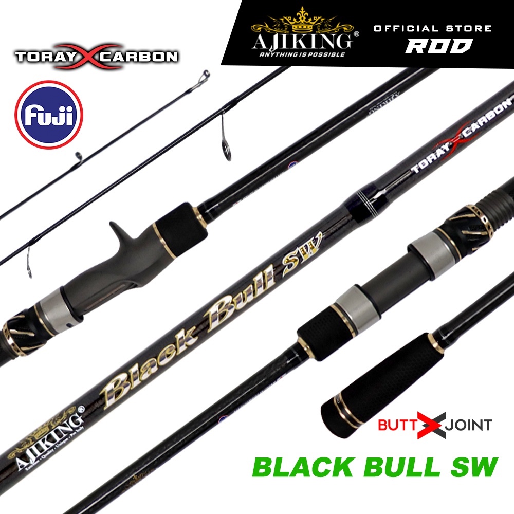 Ajiking Black Bull SW 5'9ft6'3ft Spinning Casting Fishing Rod Max Load
