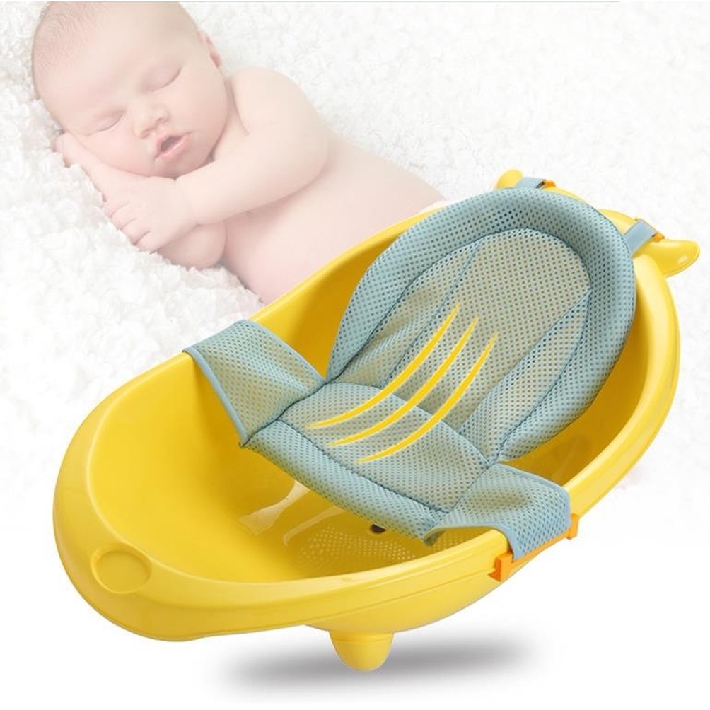 Newborn Infant Baby Bath Adjustable Antiskid For Bathtub Seat Sling Mesh Net Bed