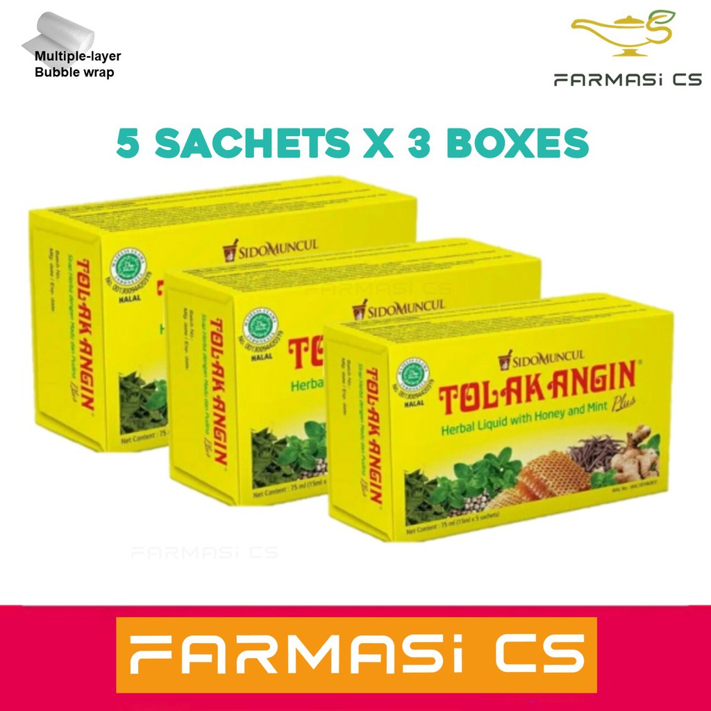 Buy Sido Muncul Tolak Angin Herbal Liquid With Honey And Mint 5 Sachets X 3 Box Triple Exp 01 2023 Seetracker Malaysia