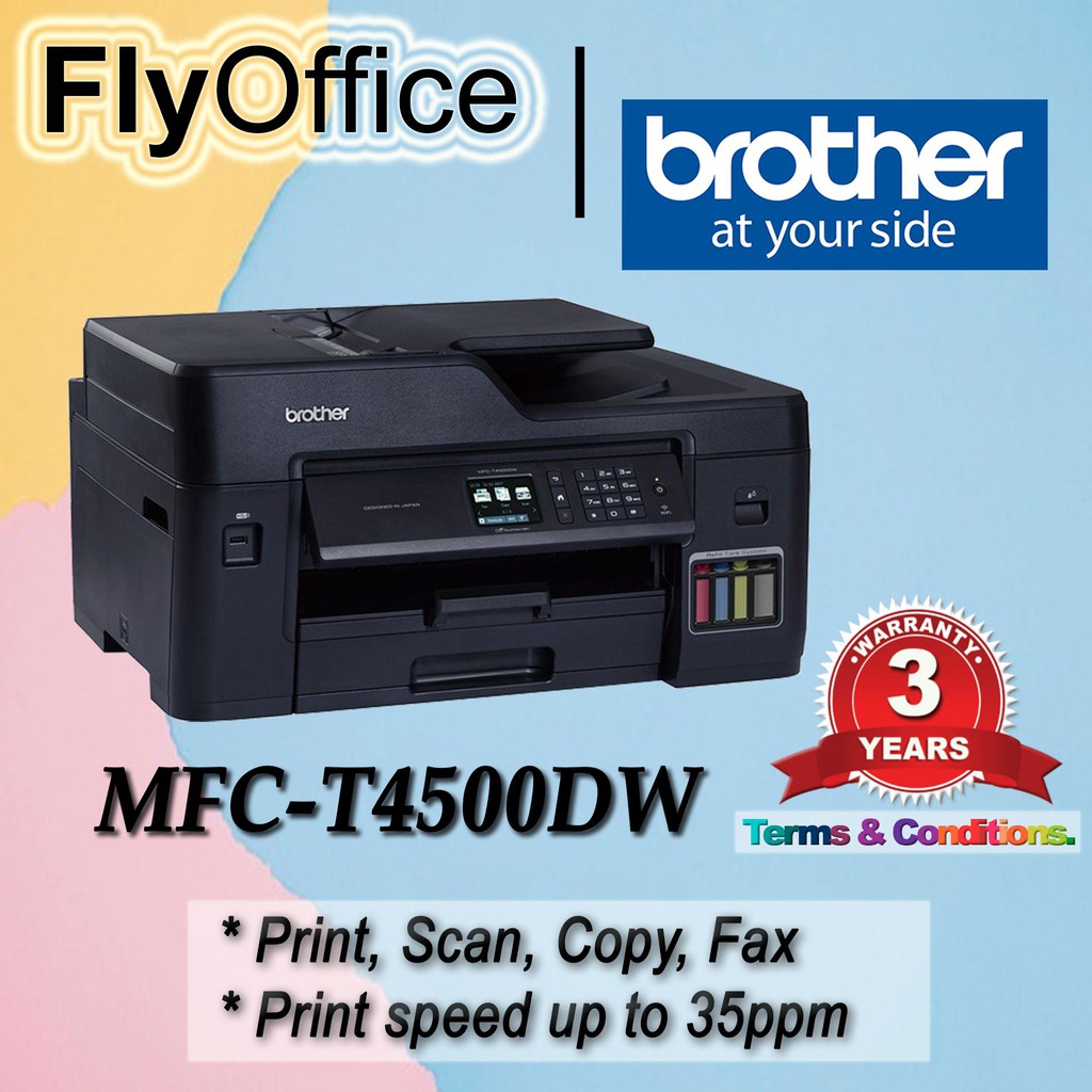 Brother MFC-T4500DW Refill Ink Tank All-In One A3 Print A3 Scan ...