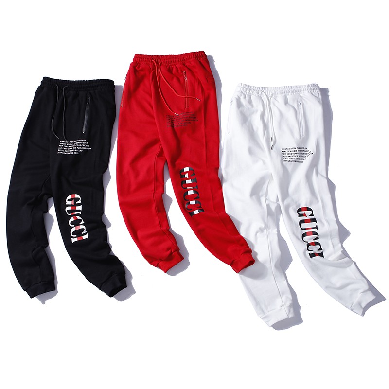 red gucci sweatpants