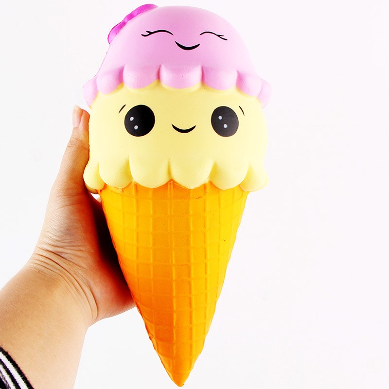 Jumbo 22CM Cartoon Double Smiley Face Ice Cream Squishy Slow Rising toy |  Shopee Malaysia
