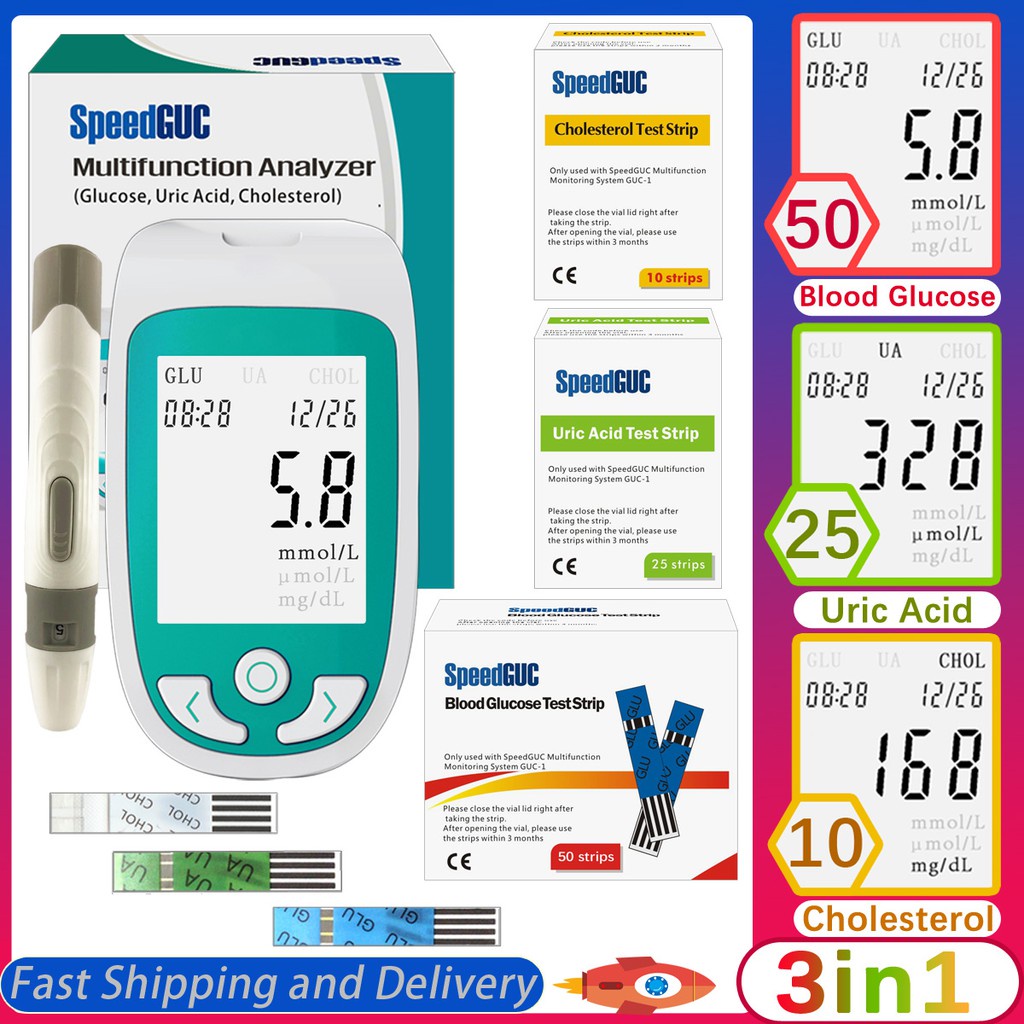 3in1 Multifunctional blood analyzer cholesterol meter blood glucose