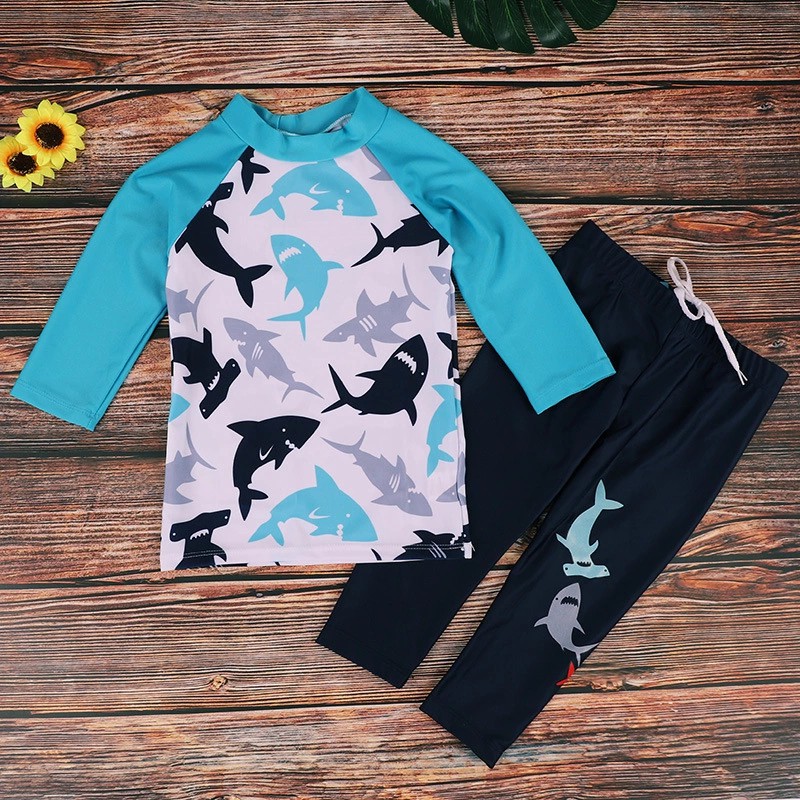 Baju Renang Baby kids Boys Swimsuit Long Sleeve Top Pants Baju Renang Baby kids Boys Swimsuit Long Sleeve Top Pants