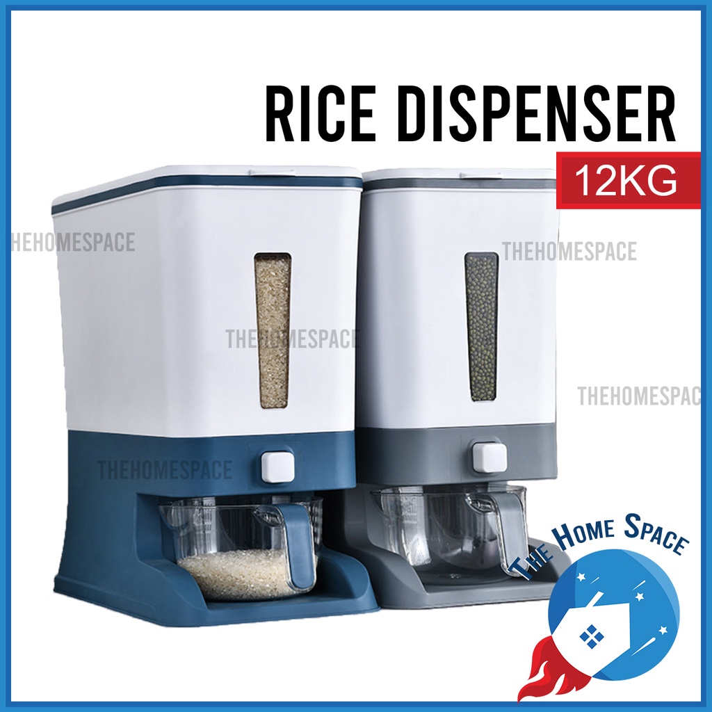 12KG Smart Rice Dispenser Large Capacity Rice Box Rice Storage Box with Rinsing Cup Penyimpan Bekas Beras Automatic