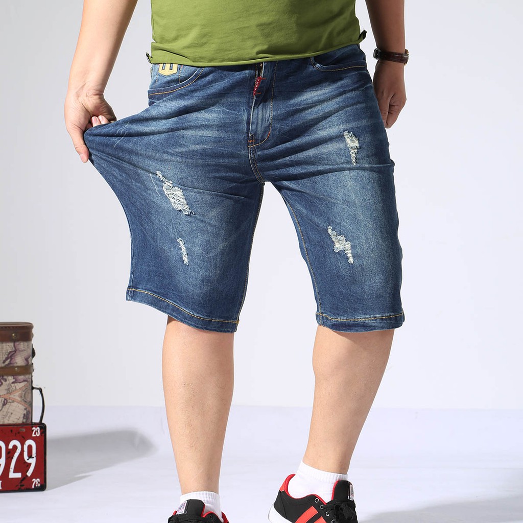 men's below the knee jean shorts