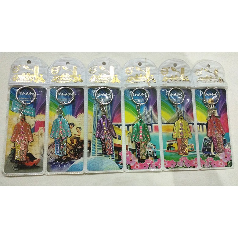 6 pcs set Penang Street Art Penang KL Collection Souvenir keychain