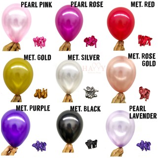 RM0.22 Per Pcs Round Baby latex Balloons 6'' inch Metallic and Pearl Latex Colourful