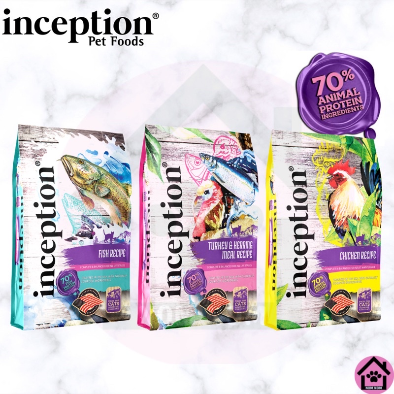 Inception Cat Dry Food 1.81kg 4lb 70 animal protein / Makanan Kering