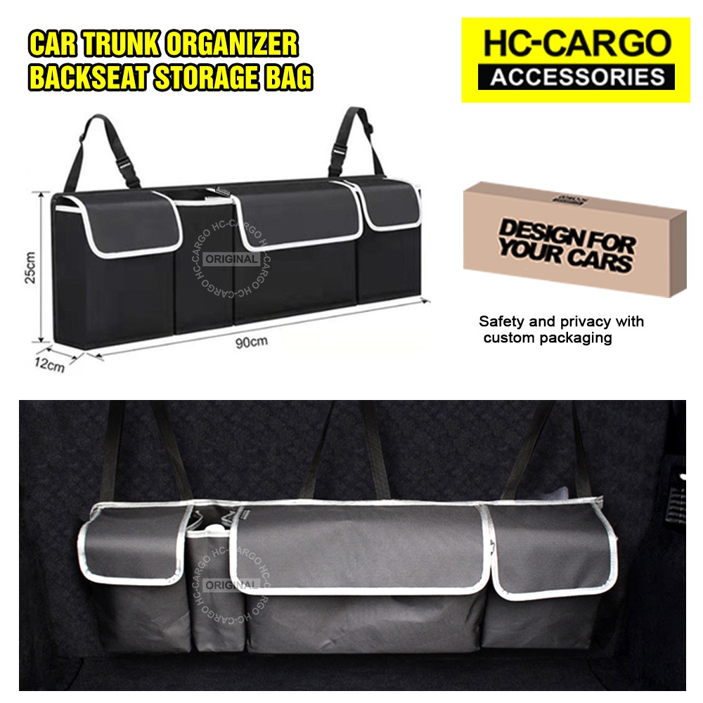 HC CARGO SUV Adjustable Car Trunk POCKET Organizer Backseat Storage Bag High Capacity Multi use Car Seat Back Organizer