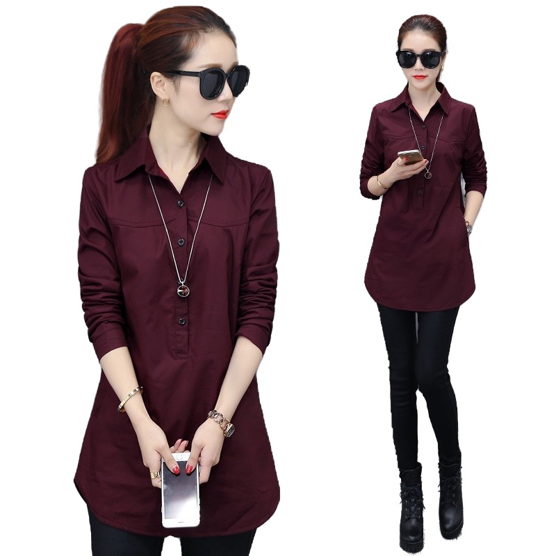 Coshop Blouse Women Baju Kurung Moden Kemeja Perempuan Women Blouse Korean Fashion Loose Casual Long Sleeve Shirt Kemeja Lengan Panjang Katun Wanita Shopee Malaysia