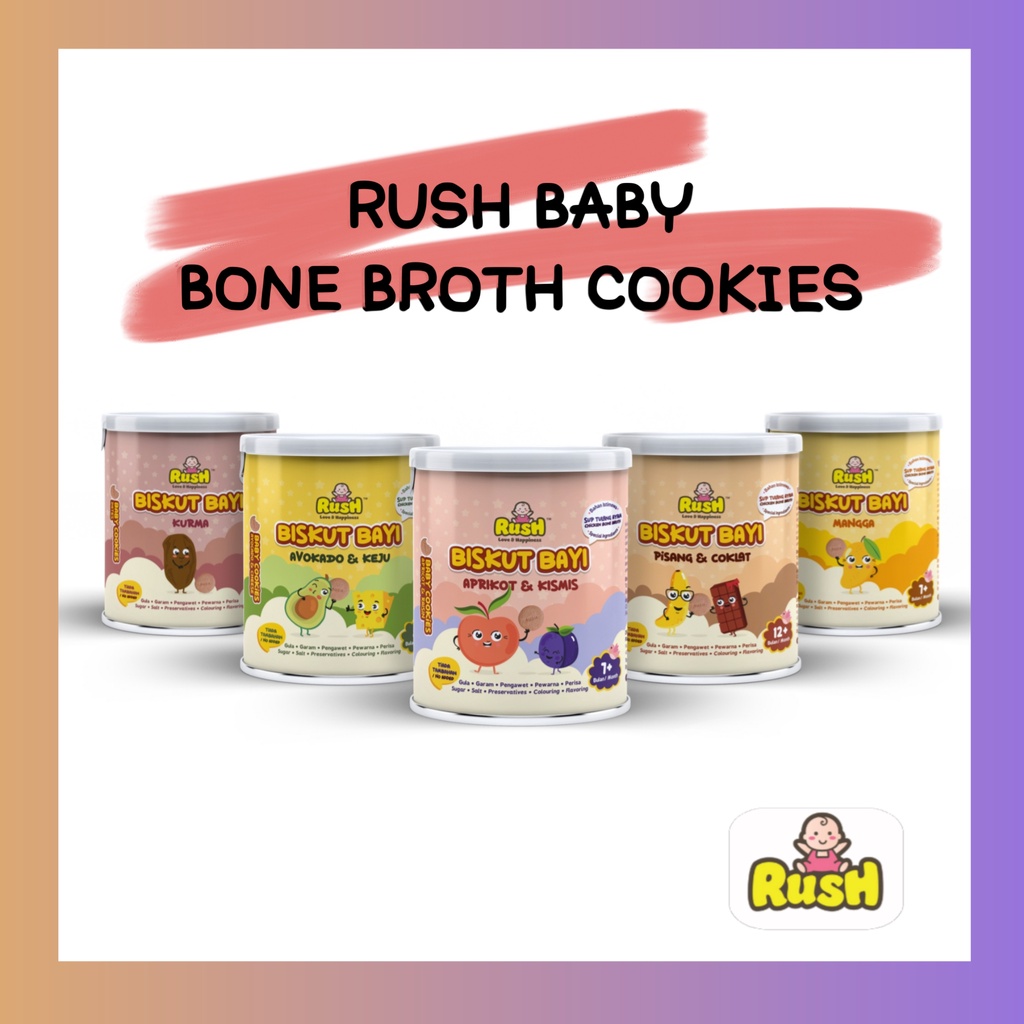 AUS04RUSH Baby Bone Broth Cookies BBC Baby Snack Teether HALAL Baby Food HQ Homemade Travel Food Kids Diet Biscuit