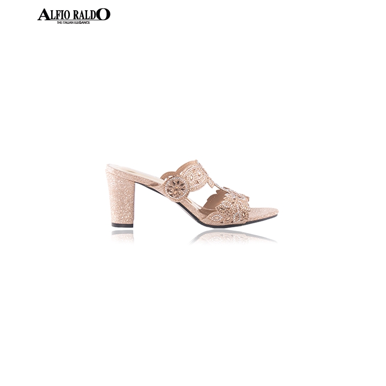 sparkly gold block heels