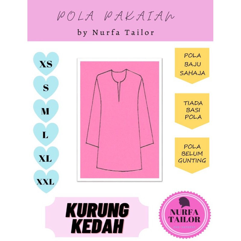 POLA KURUNG KEDAH OPAH | POLA BAJU | Shopee Malaysia