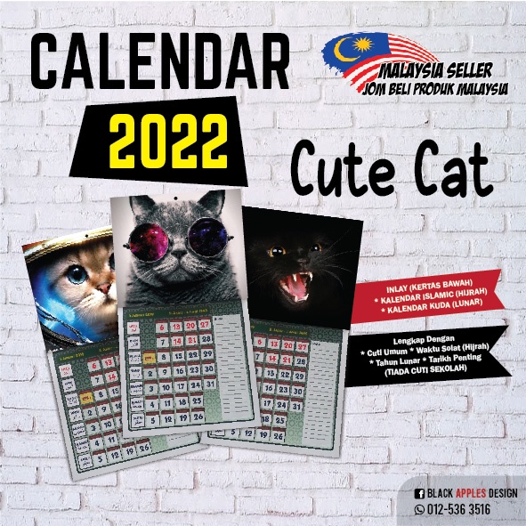 Calendar 22 Viral 5 Cute Cat Shopee Malaysia