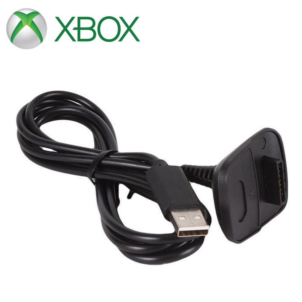 Xbox 360 Usb Cable Black / White Connection to Wireless Controller