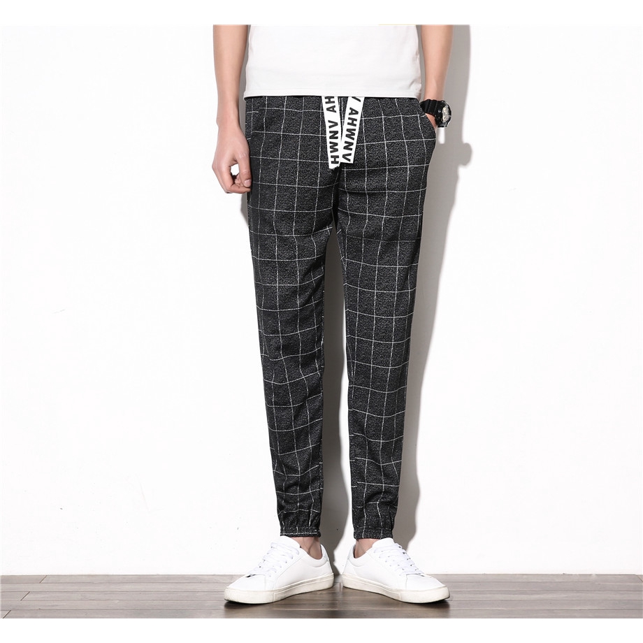 checkered joggers men