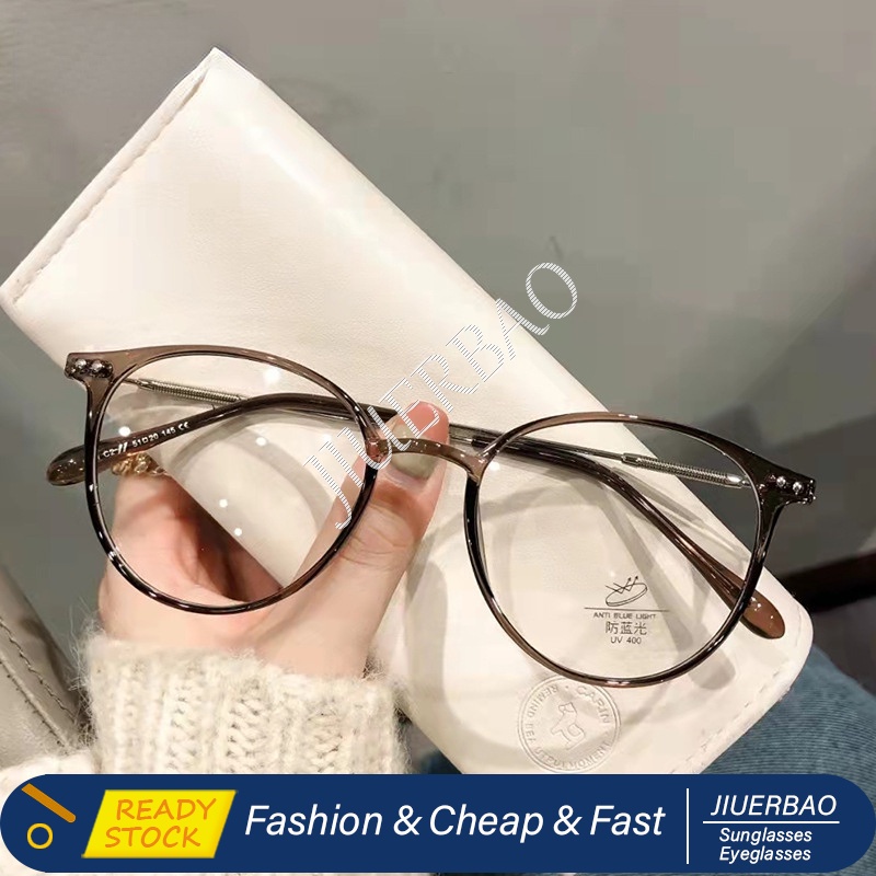 New Aesthetic Korean Glasses Round Metal Frame Eyeglasses Replaceable