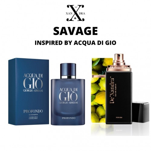 DE XANDRA- EDP MEN PERFUME SAVAGE (35 ML) - INSPIRED BY AQUA DI GIO EDP |  Shopee Malaysia