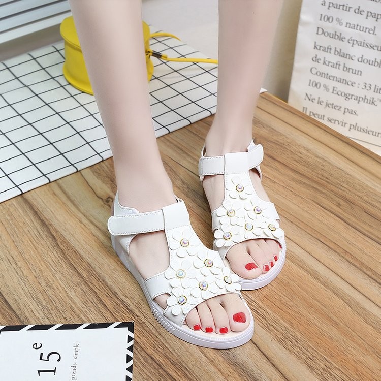 South Korean Sunflower Decoration Sandals Young Girl Home Casual