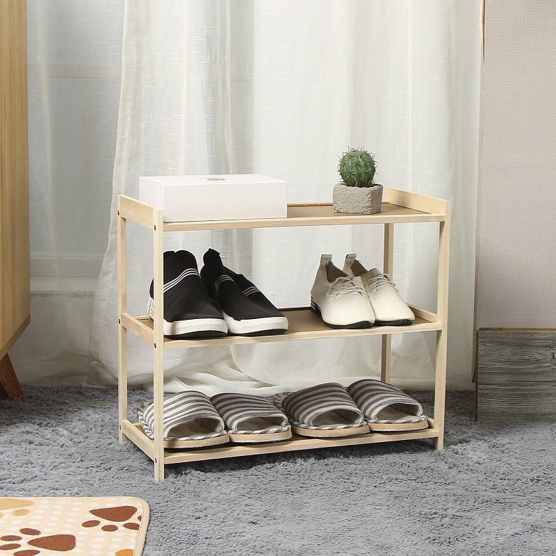 Shoe Rack Multi Layer Simple Dust Proof Solid Wood Shoe Cabinet Small Home Indoor Good Looking Economy Put Door Storage Artifact Shopee Malaysia