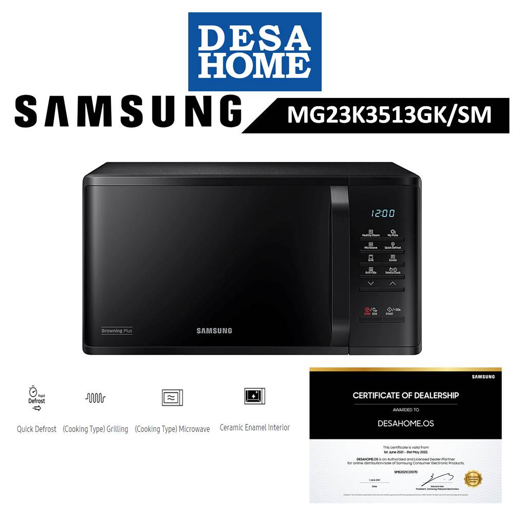 Samsung Grill Microwave Oven With Healthy Steam (23L) MG23K3513GK SM