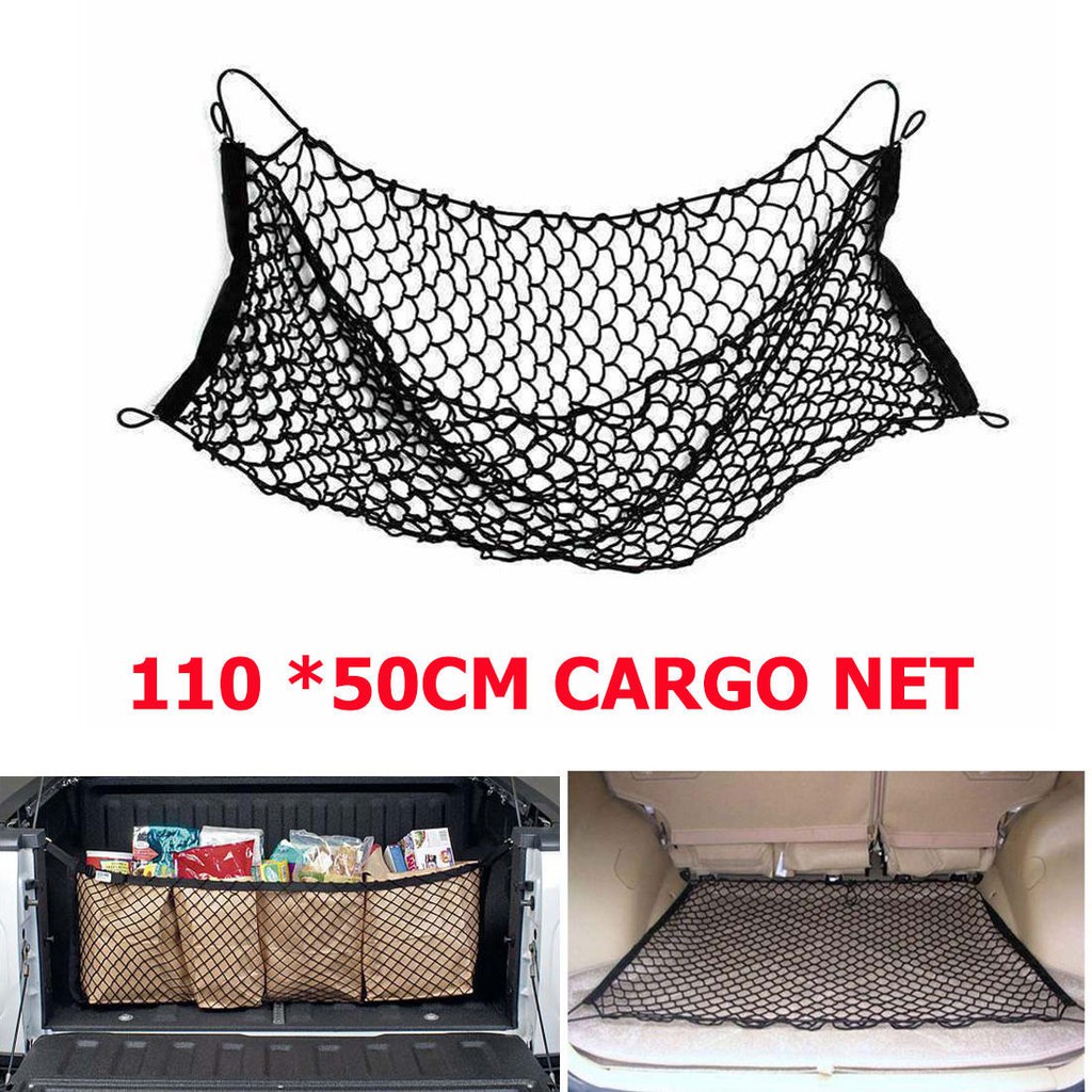 120cm Car Roof Luggage Bungee Net Large Capacity Cargo Elasticated Net Tight Mesh with 10 Straight Hooks for Truck SUV MASO 90 