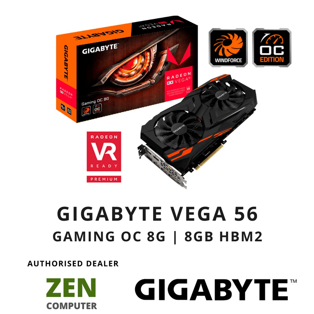 GIGABYTE™️ VEGA 56 GAMING OC 8G | GV-RXVEGA56GAMING OC-8GD