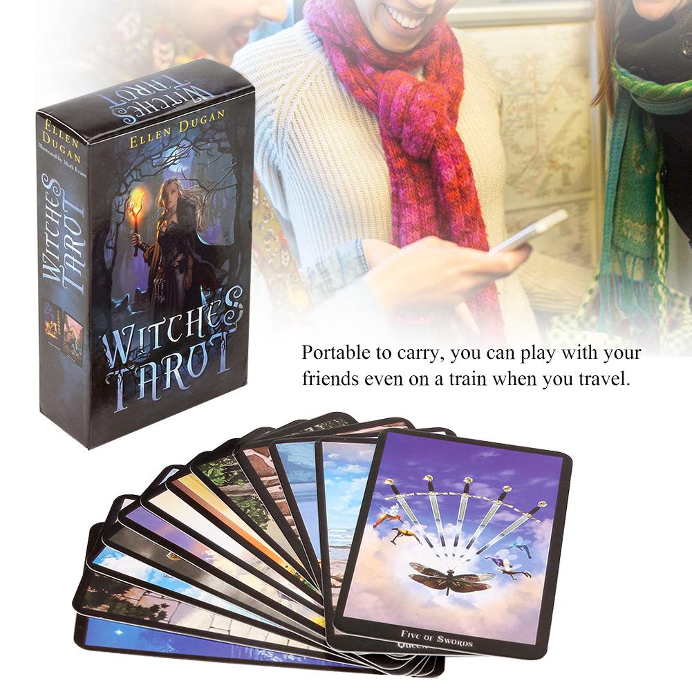 English Edition Witch Tarot Deck Future Fate Cards Set Gift - 