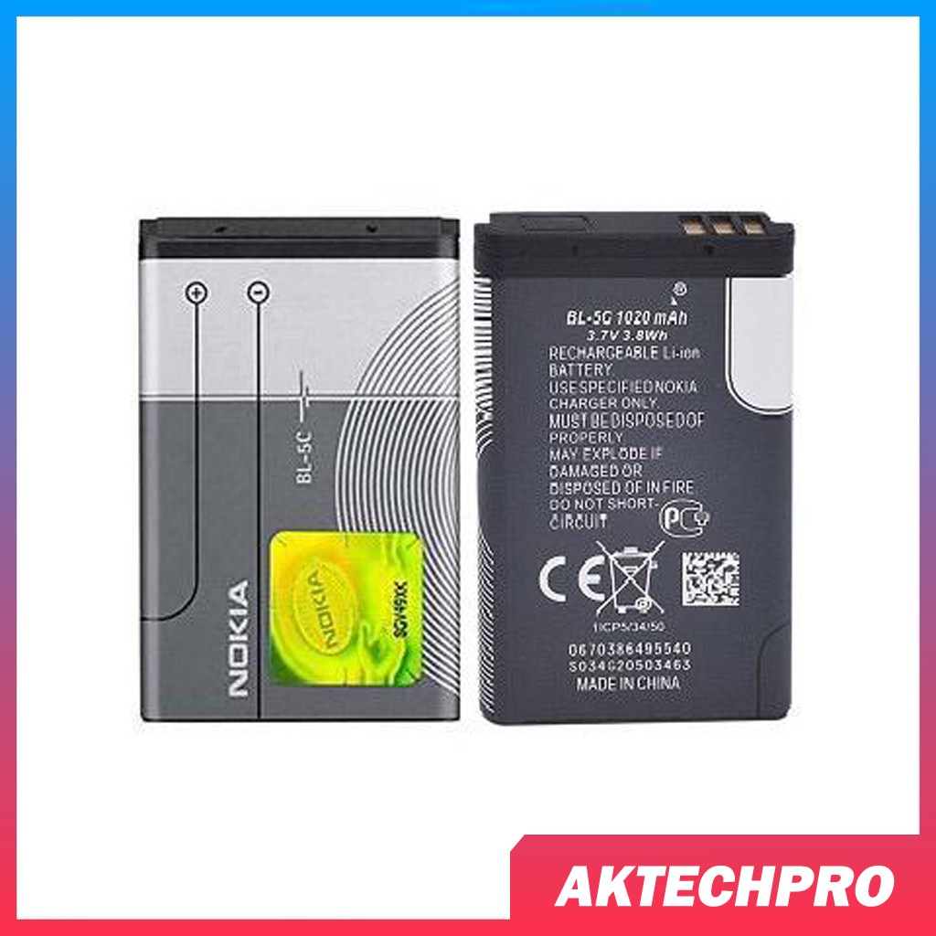 thumbnail image 2 of 3-Pack 3.7V Extended Batteries BL-5C – 800mAh / 1080mAh – For Nokia 1101 1110 1112 1200 2 of 6