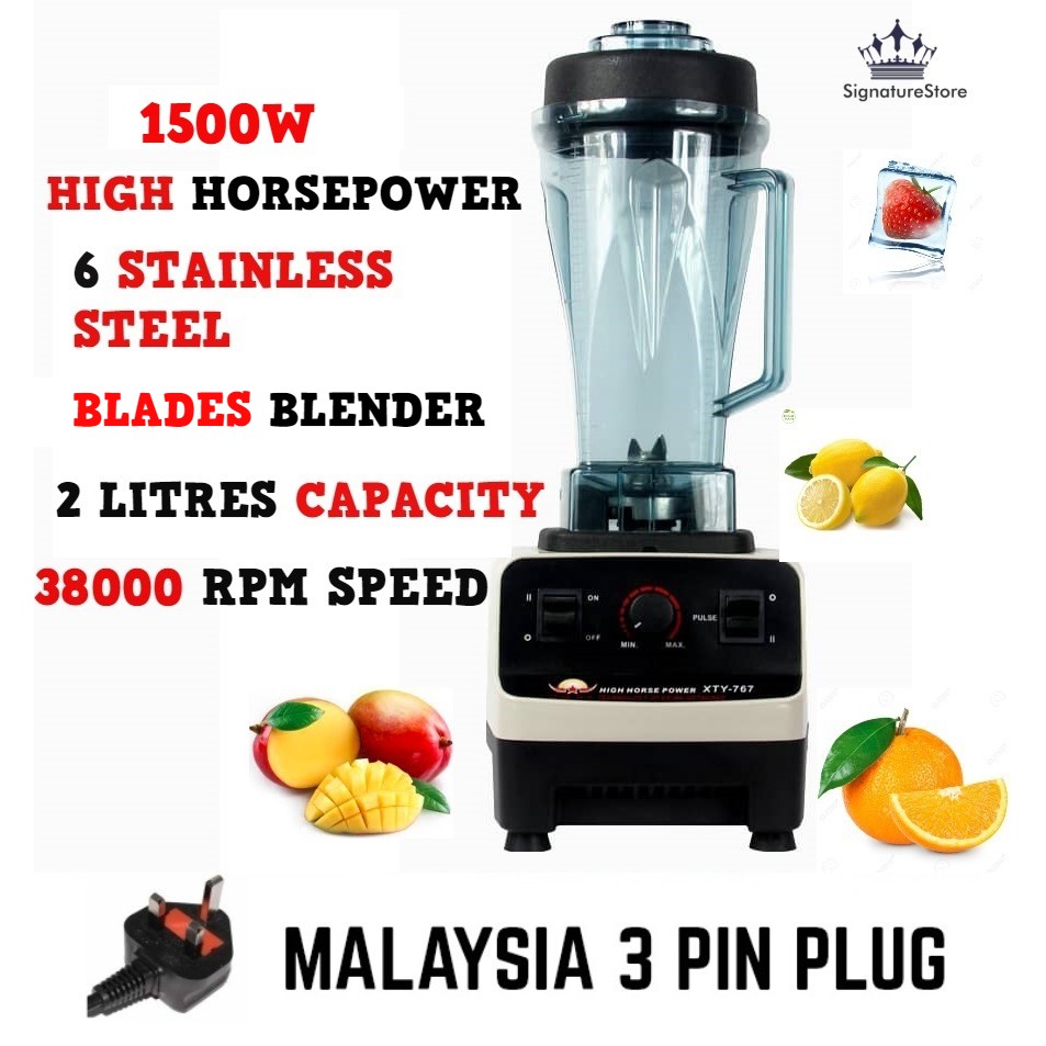 Heavy Duty 6 Blade Multifunction Powerful Ice Blender 2.0L Capacity Business Commercial Mesin Pengisar Daging Ais Chili