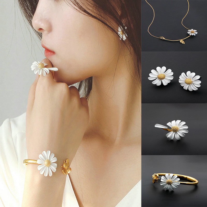 Sunflower Earrings Women Daisy Wedding Birthday Gift Earring Set Fashion Jewelry Wholesale